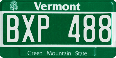 VT license plate BXP488