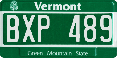 VT license plate BXP489