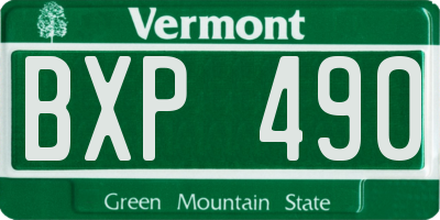 VT license plate BXP490