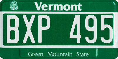 VT license plate BXP495