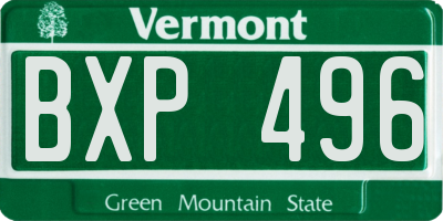 VT license plate BXP496