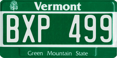 VT license plate BXP499