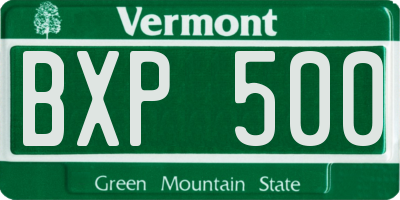 VT license plate BXP500