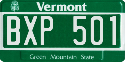 VT license plate BXP501