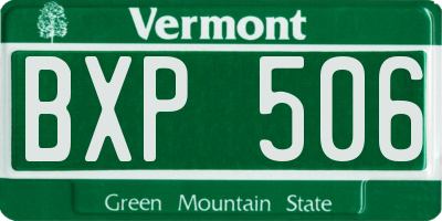 VT license plate BXP506