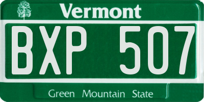 VT license plate BXP507
