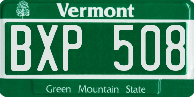 VT license plate BXP508