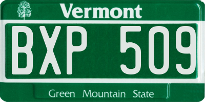 VT license plate BXP509