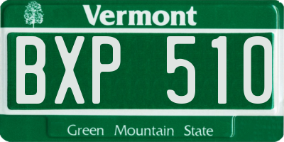 VT license plate BXP510