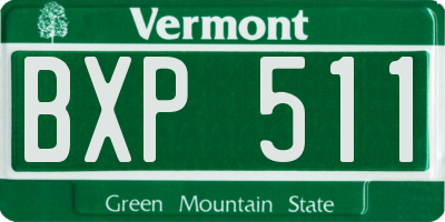 VT license plate BXP511