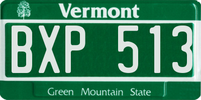 VT license plate BXP513