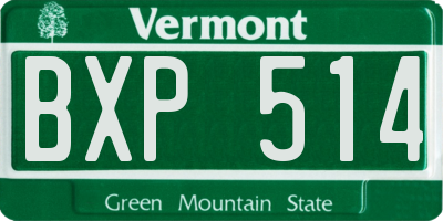 VT license plate BXP514