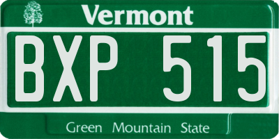 VT license plate BXP515