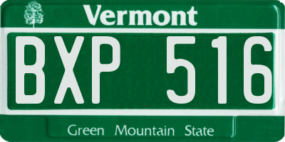 VT license plate BXP516