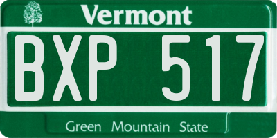 VT license plate BXP517