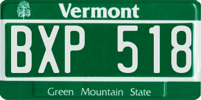 VT license plate BXP518