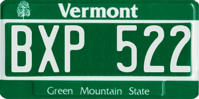 VT license plate BXP522