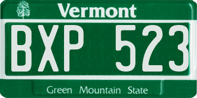 VT license plate BXP523