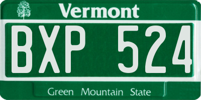 VT license plate BXP524