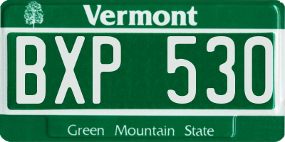 VT license plate BXP530