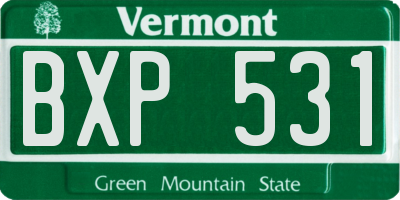 VT license plate BXP531