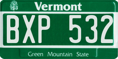 VT license plate BXP532
