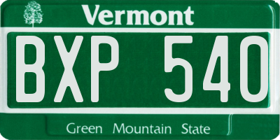 VT license plate BXP540