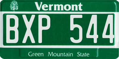VT license plate BXP544
