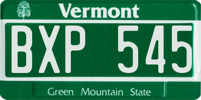 VT license plate BXP545