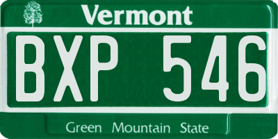 VT license plate BXP546