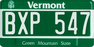 VT license plate BXP547