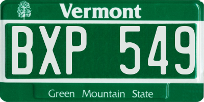 VT license plate BXP549