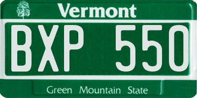 VT license plate BXP550