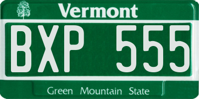 VT license plate BXP555