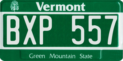 VT license plate BXP557