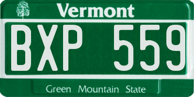 VT license plate BXP559
