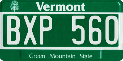 VT license plate BXP560