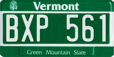 VT license plate BXP561