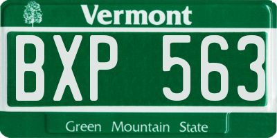 VT license plate BXP563