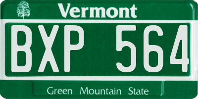 VT license plate BXP564