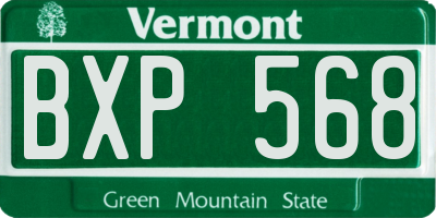 VT license plate BXP568