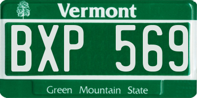 VT license plate BXP569