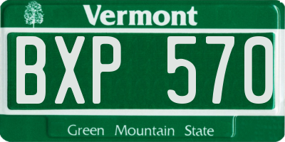 VT license plate BXP570