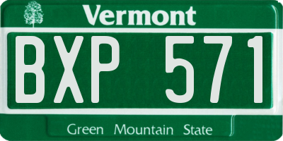 VT license plate BXP571