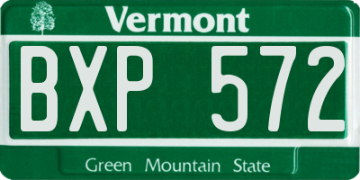 VT license plate BXP572
