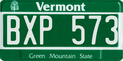 VT license plate BXP573