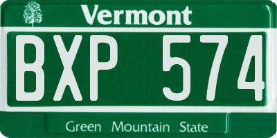 VT license plate BXP574