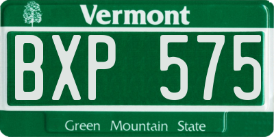 VT license plate BXP575