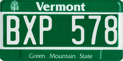 VT license plate BXP578