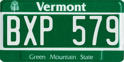 VT license plate BXP579